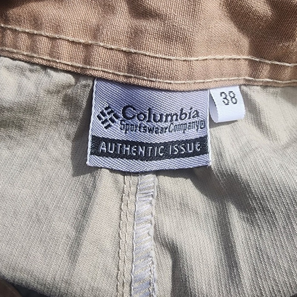 Columbia Mens Convertible Cargo Pants Tan Khaki Zip Off Hiking Shorts Size 38x30 - Picture 3 of 4